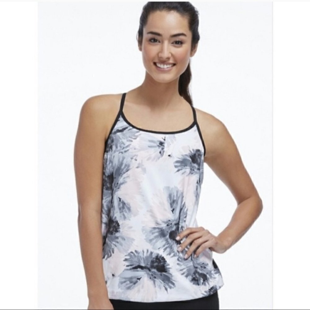 Fabletics Floral Norwalk Tank XS gym workout‎ running athletic sporty
